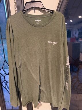 Wrangler Olive Tee with Subtle Logo